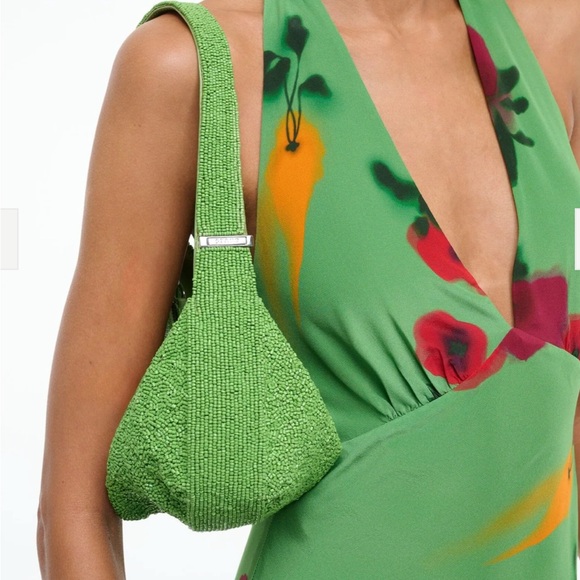 STAUD Demy Beaded Shoulder Bag Meadow Green - Picture 14 of 16